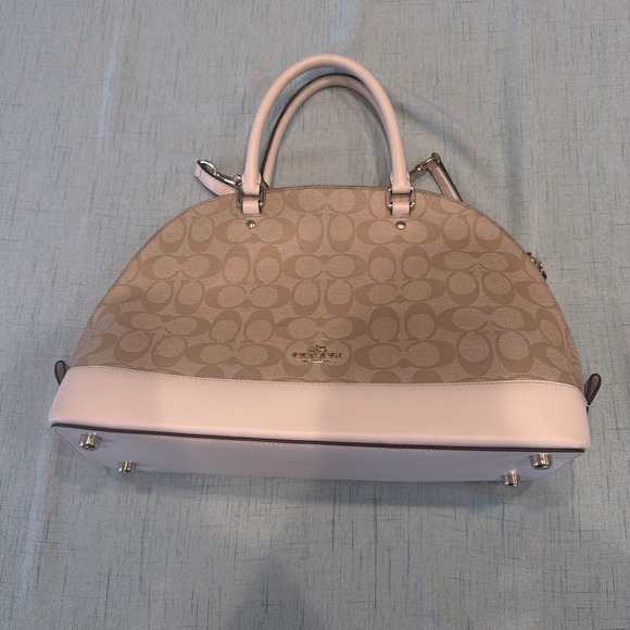 Coach Handbags - Coach Sierra Satchel in Signature Canvas with leather trim